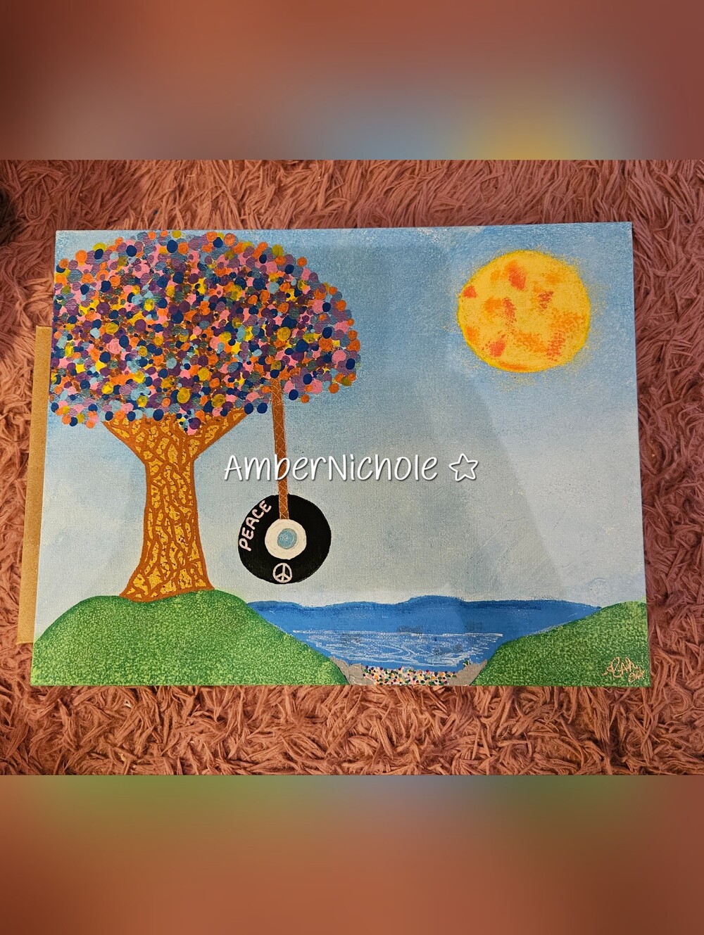 Mixed Media☆Tree and Peace Artwork